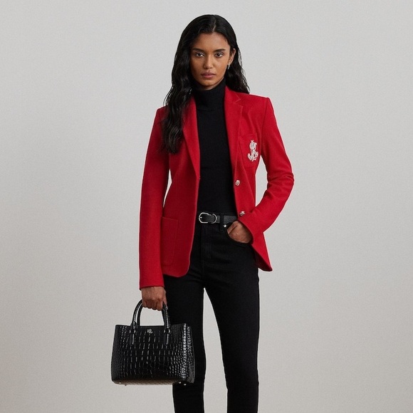 Lauren Ralph Lauren Anfisa Crest Logo Blazer Jacket - Picture 3 of 10